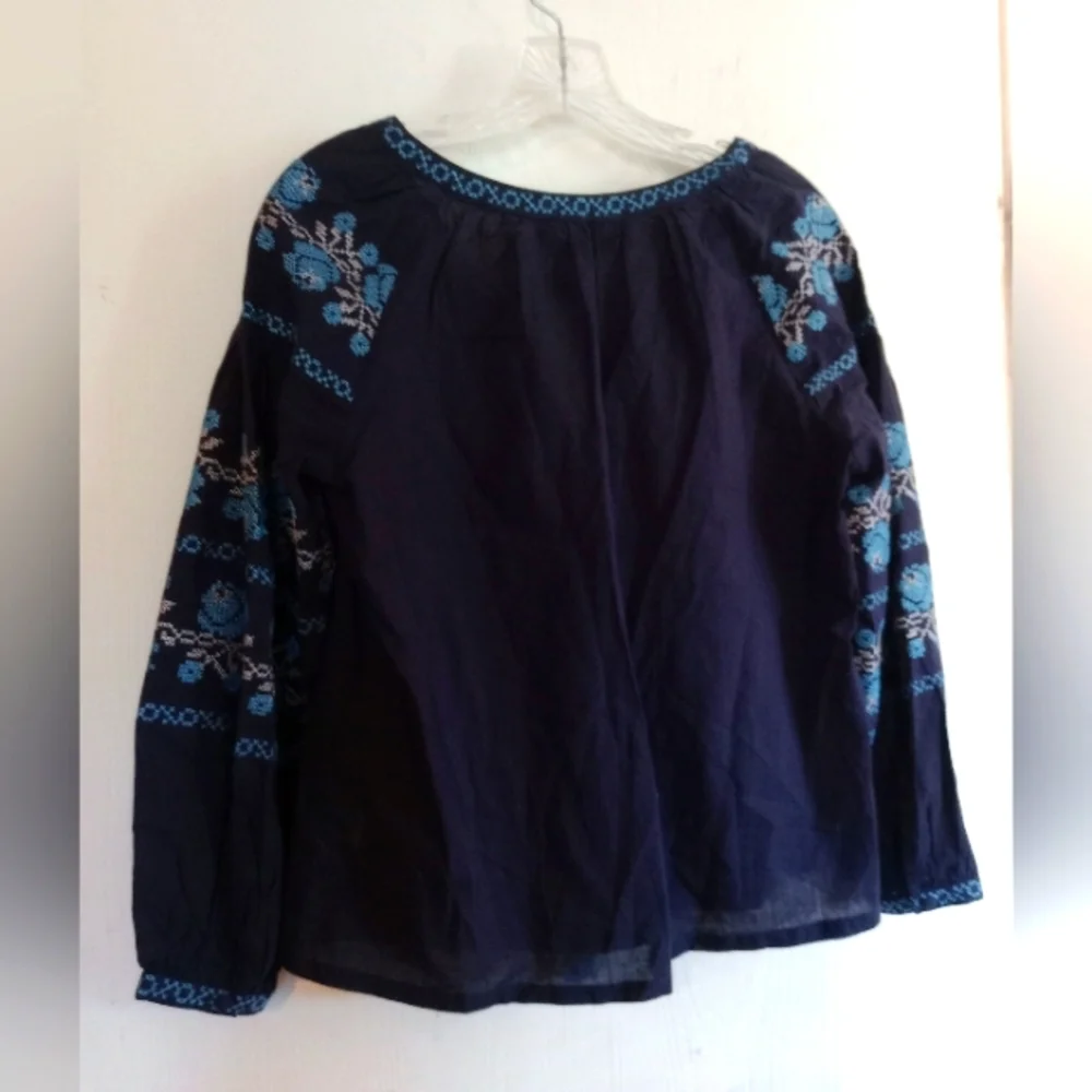 Cowgirl Legend‎ NWT Sz. Small Blue 100% Cotton Embroidered Top - Picture 11 of 13